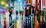 BUS STOP - UNDER THE RAIN by Leonid Afremov